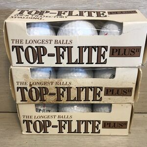 Spalding Top-Flite Plus Tour Trajectory Golf Balls 3 Sleeves 9 Balls